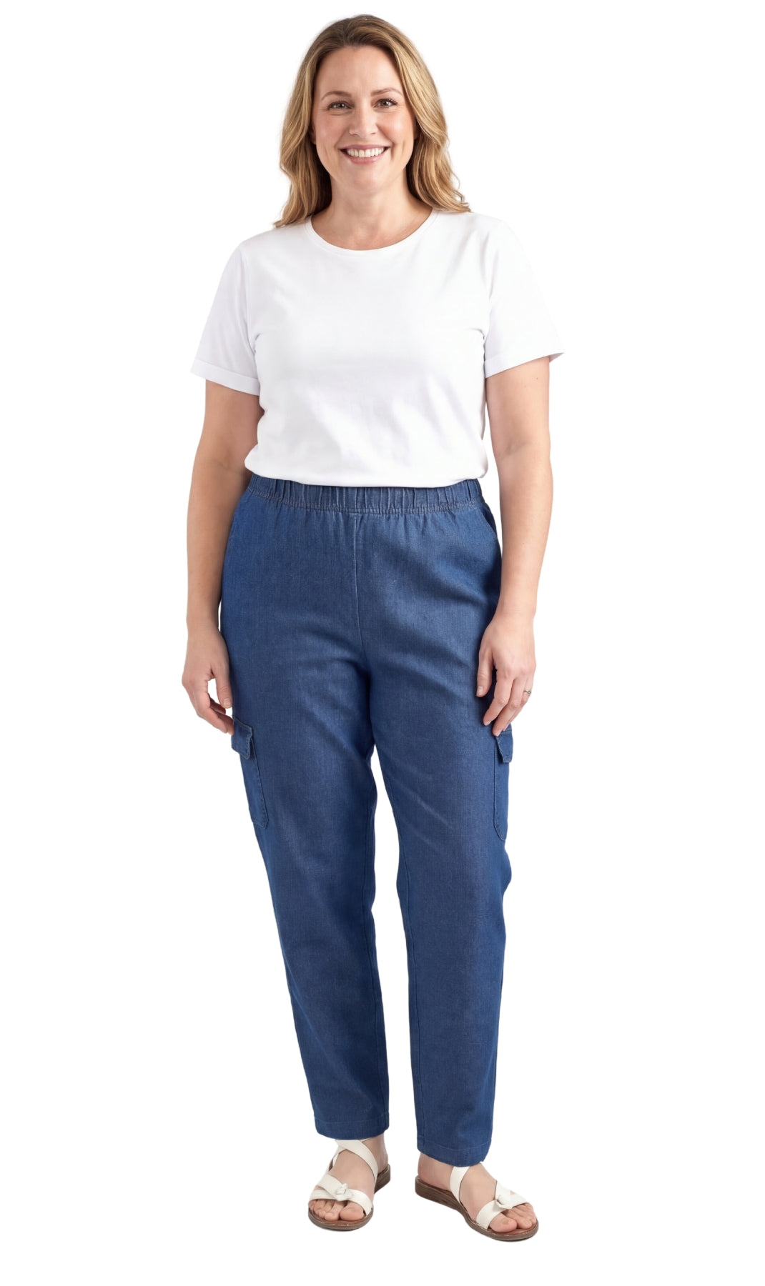 Women's Pull-On Denim Cargo Pants