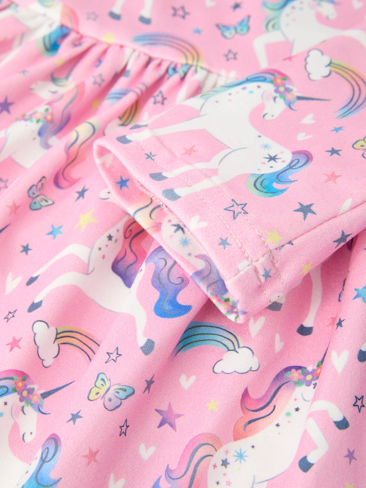 Girls' Pink Unicorn Pocket Dress