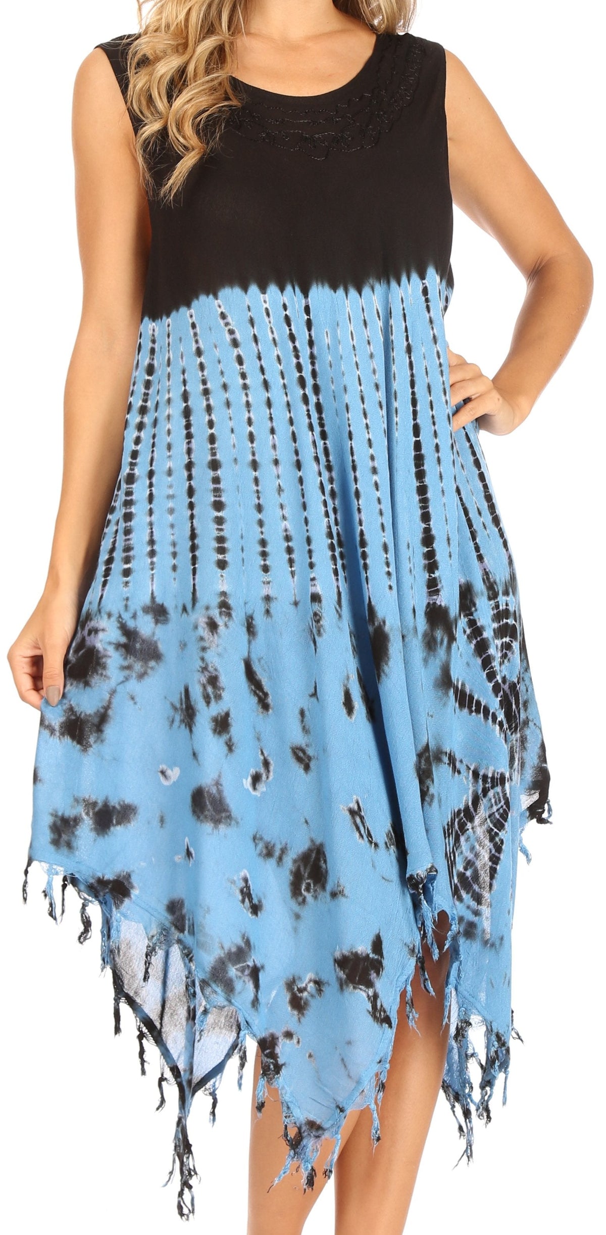 Long-Sleeve Swing Midi Dress & Caftan Cover-Up