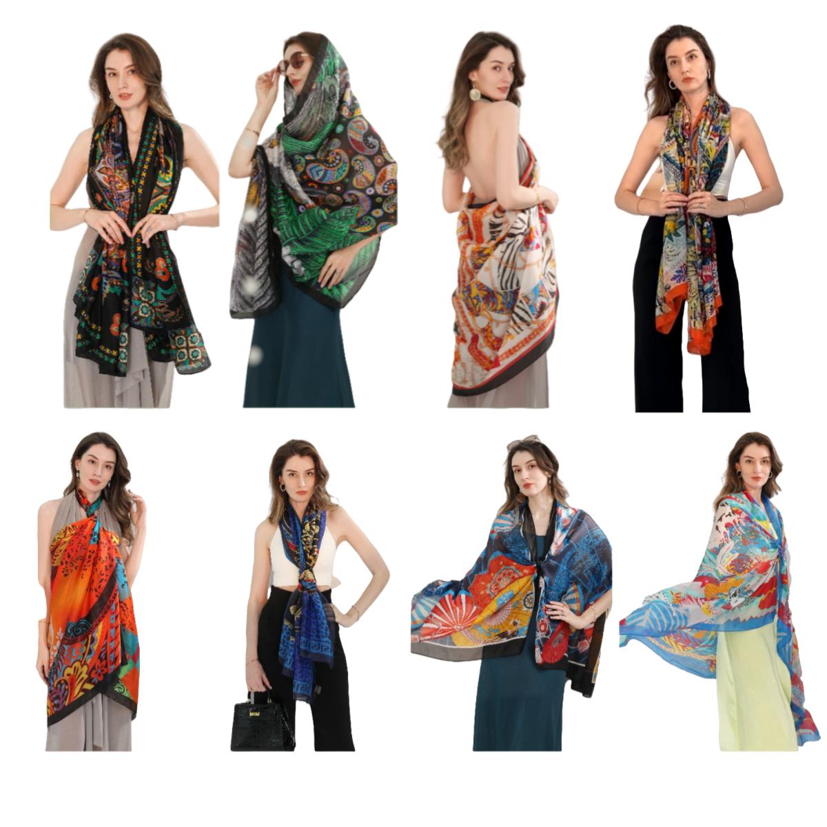Oblong Silky Satin Scarf (35 x 78 in)