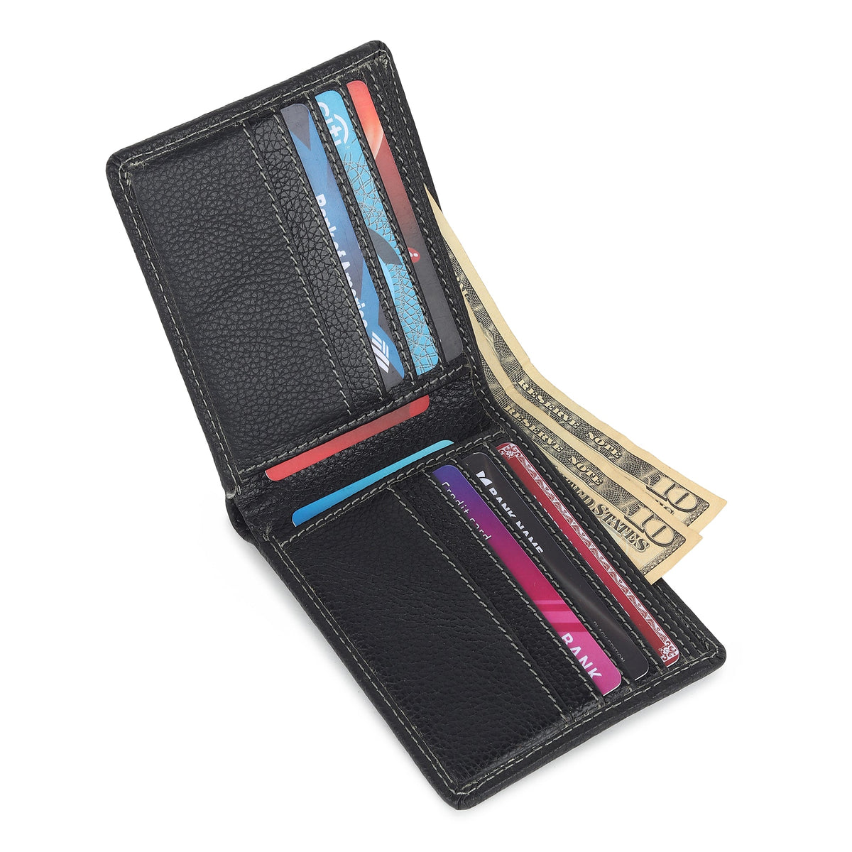 Men's Black Textured Leather Wallet