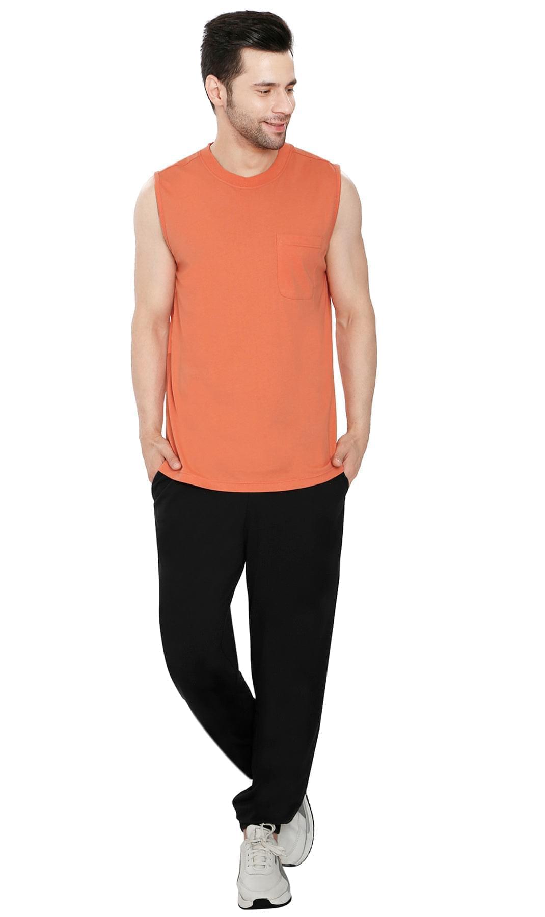 Men's Heavyweight Sleeveless Crew Neck Tee with Chest Pocket