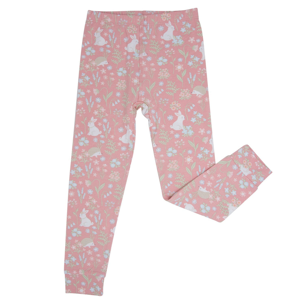 Kids' Bamboo Pajama Set – Pink Bunny Floral