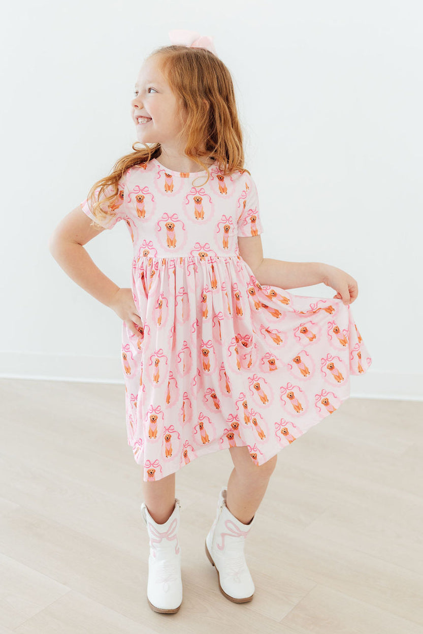 Girls' Short-Sleeve Pocket Twirl Dress