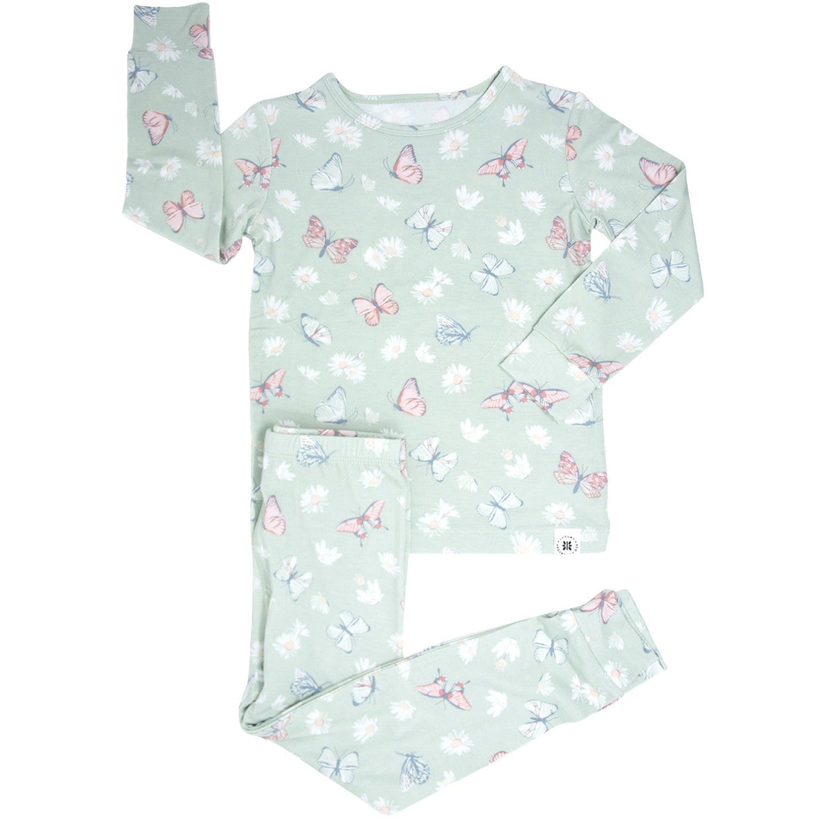 Mint Butterfly Daisy Pajama Set