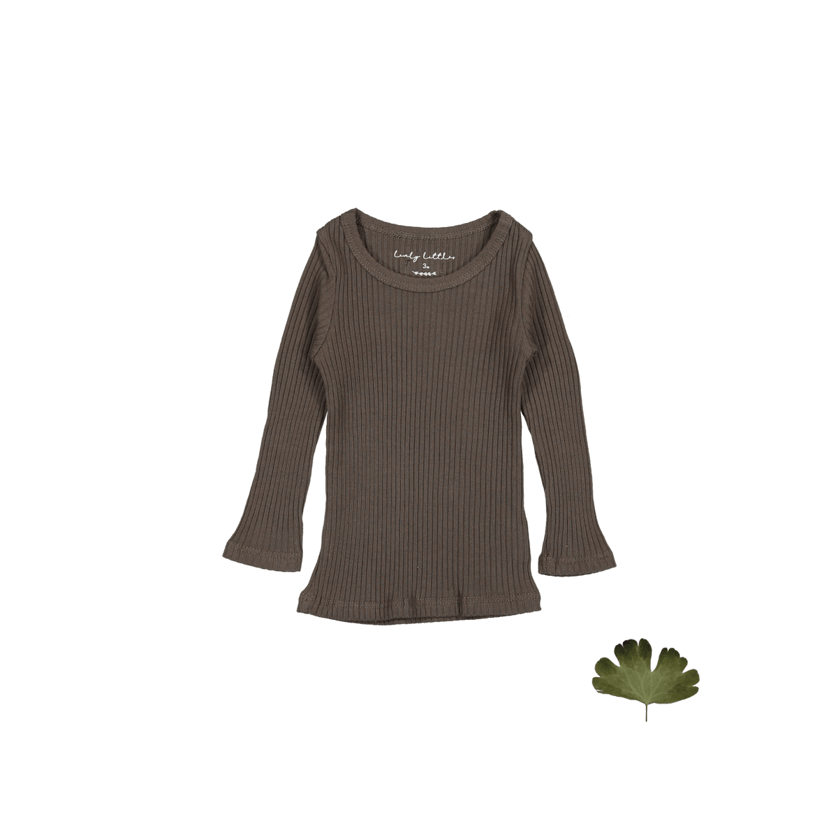 Kids' Ribbed Long Sleeve Tee, Cocoa