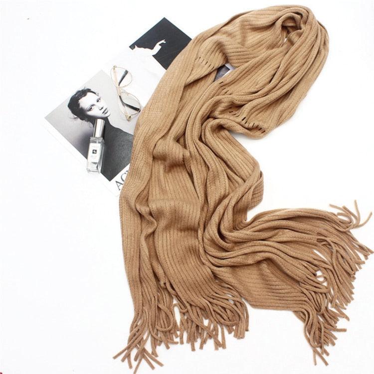 Soft Tassel Wrap Scarf