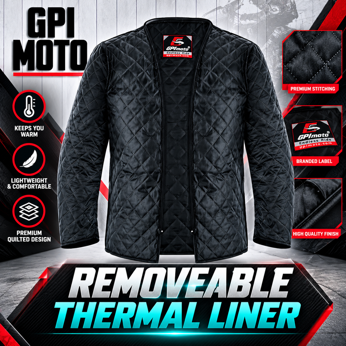 Men's Waterproof Motorcycle Jacket – Beach/Black, 7 Pockets
