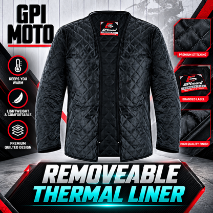 Men's Waterproof Motorcycle Jacket – Beach/Black, 7 Pockets