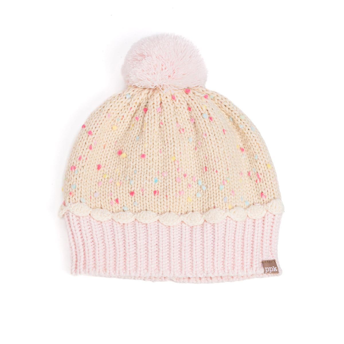 Cupcake Knit Beanie for Kids, Fleece Lined