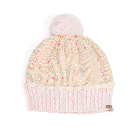 Cupcake Knit Beanie for Kids, Fleece Lined