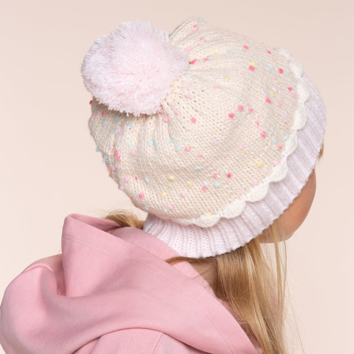 Cupcake Knit Beanie for Kids, Fleece Lined