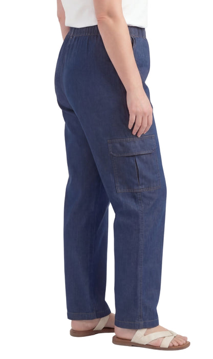 Women's Pull-On Denim Cargo Pants