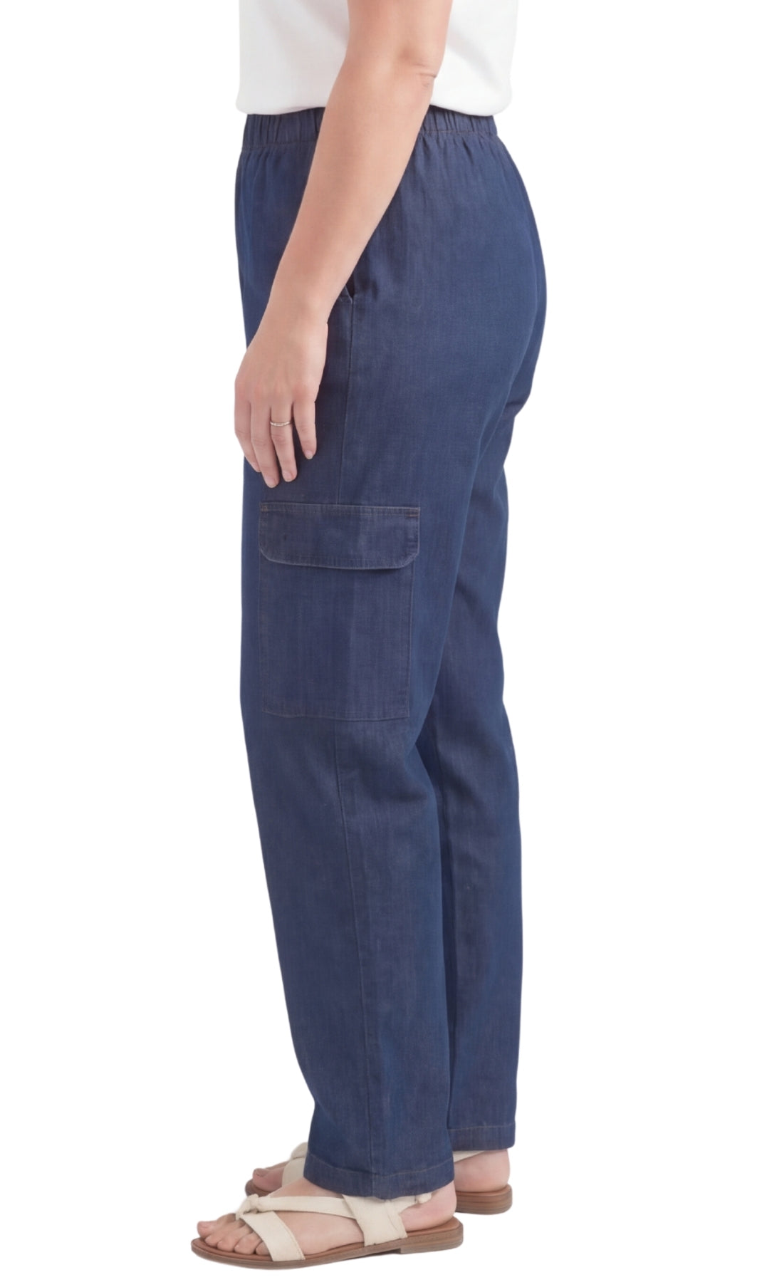 Women's Pull-On Denim Cargo Pants