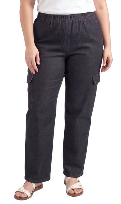 Women's Pull-On Denim Cargo Pants