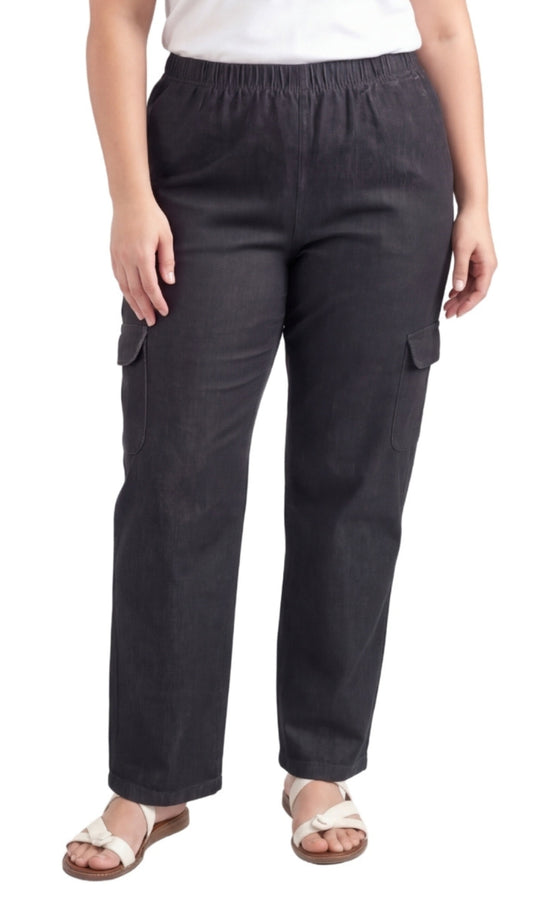 Women's Pull-On Denim Cargo Pants