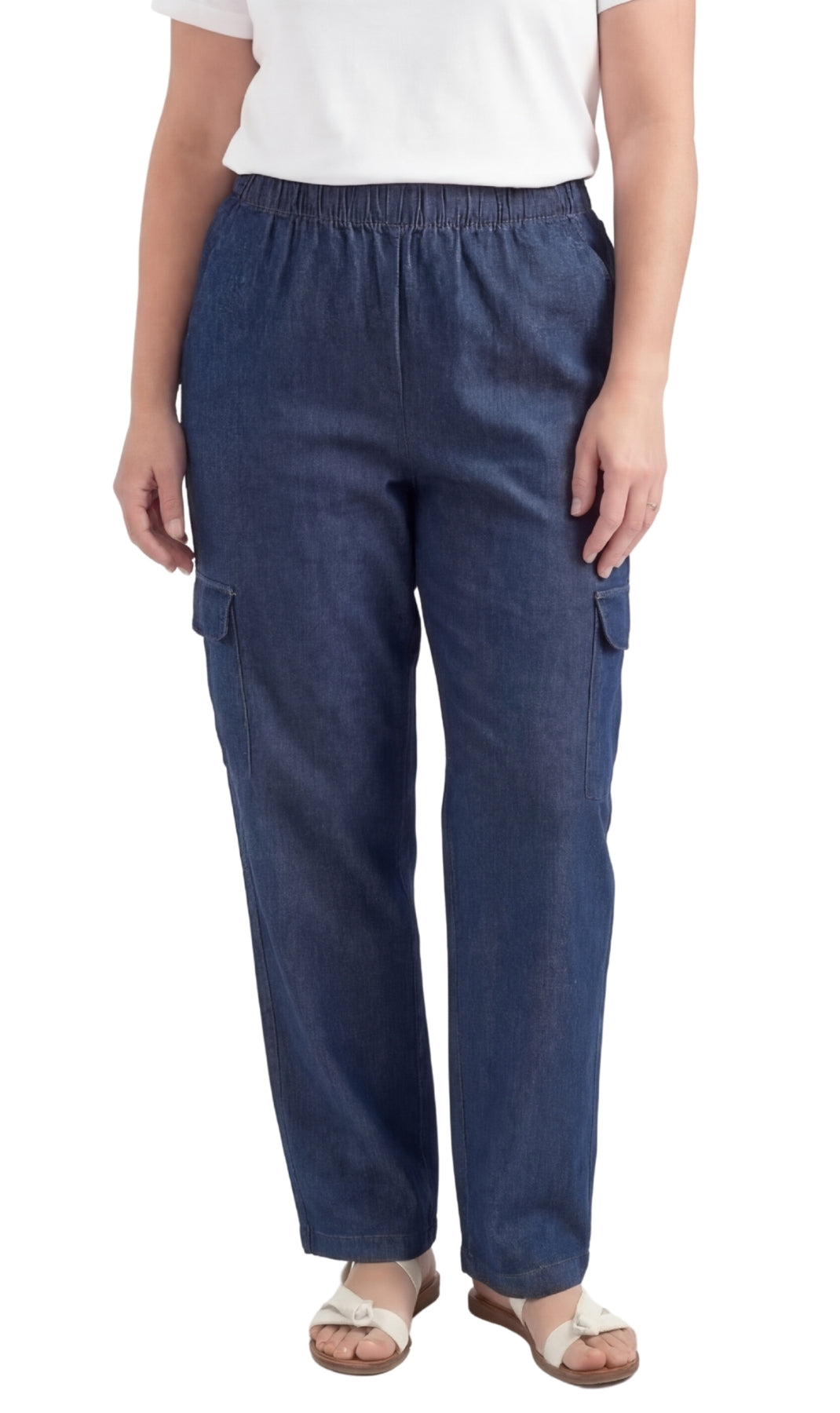 Women's Pull-On Denim Cargo Pants