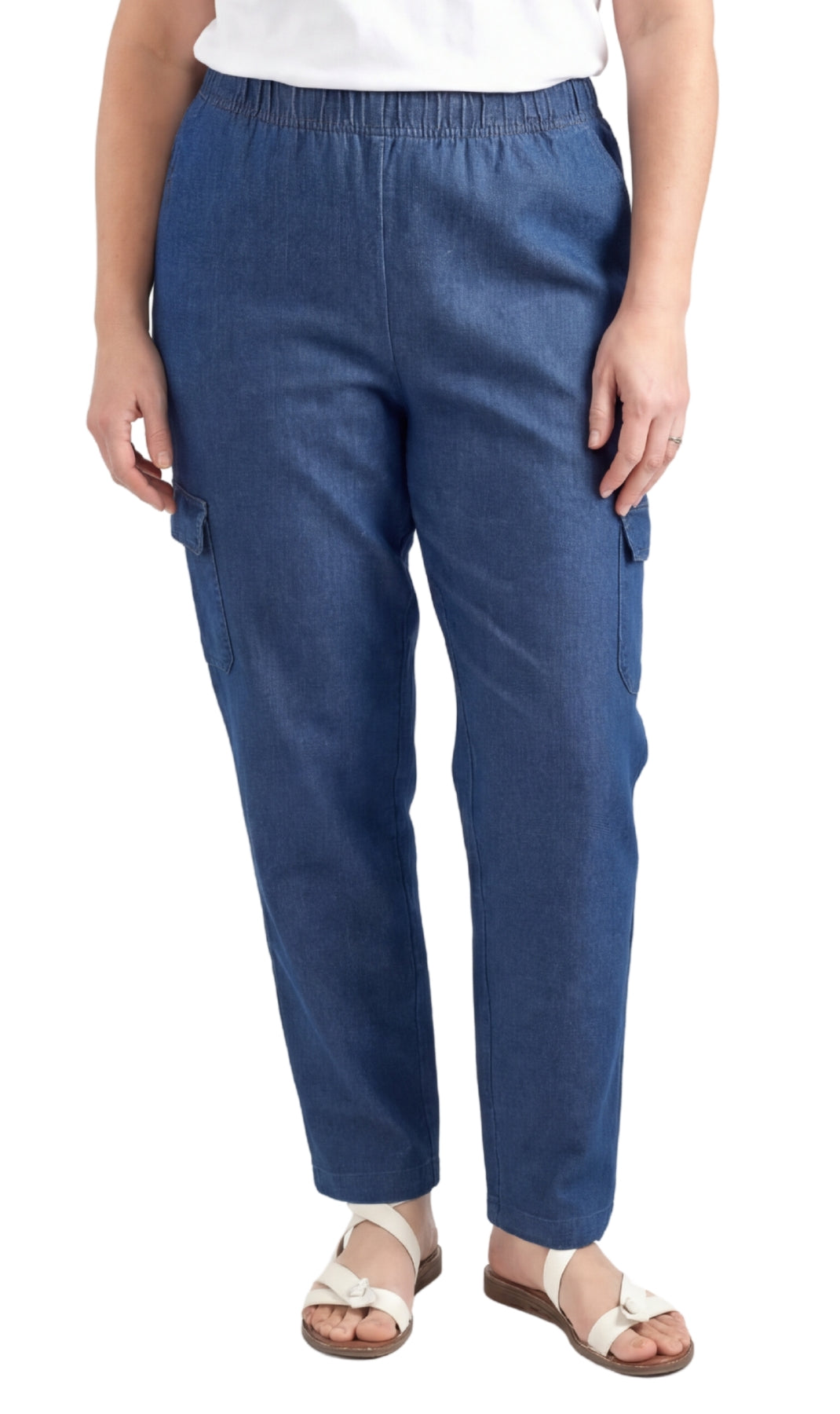 Women's Pull-On Denim Cargo Pants