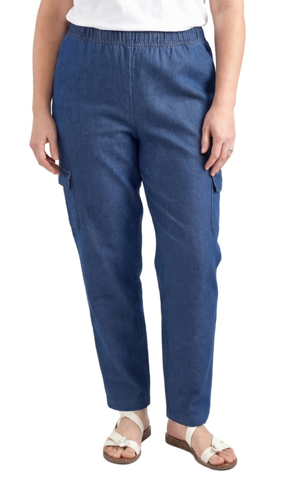 Women's Pull-On Denim Cargo Pants