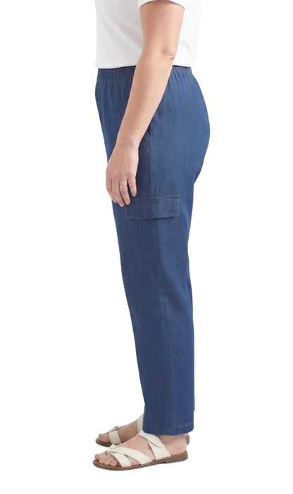 Women's Pull-On Denim Cargo Pants