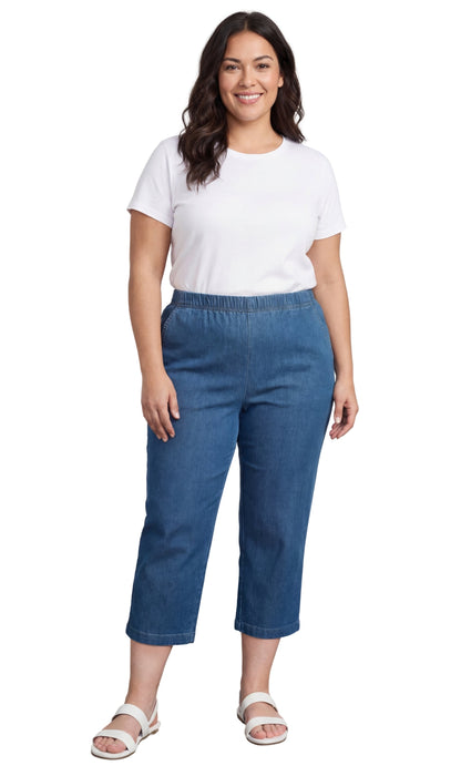 Women's Stretch Denim Capri Pants