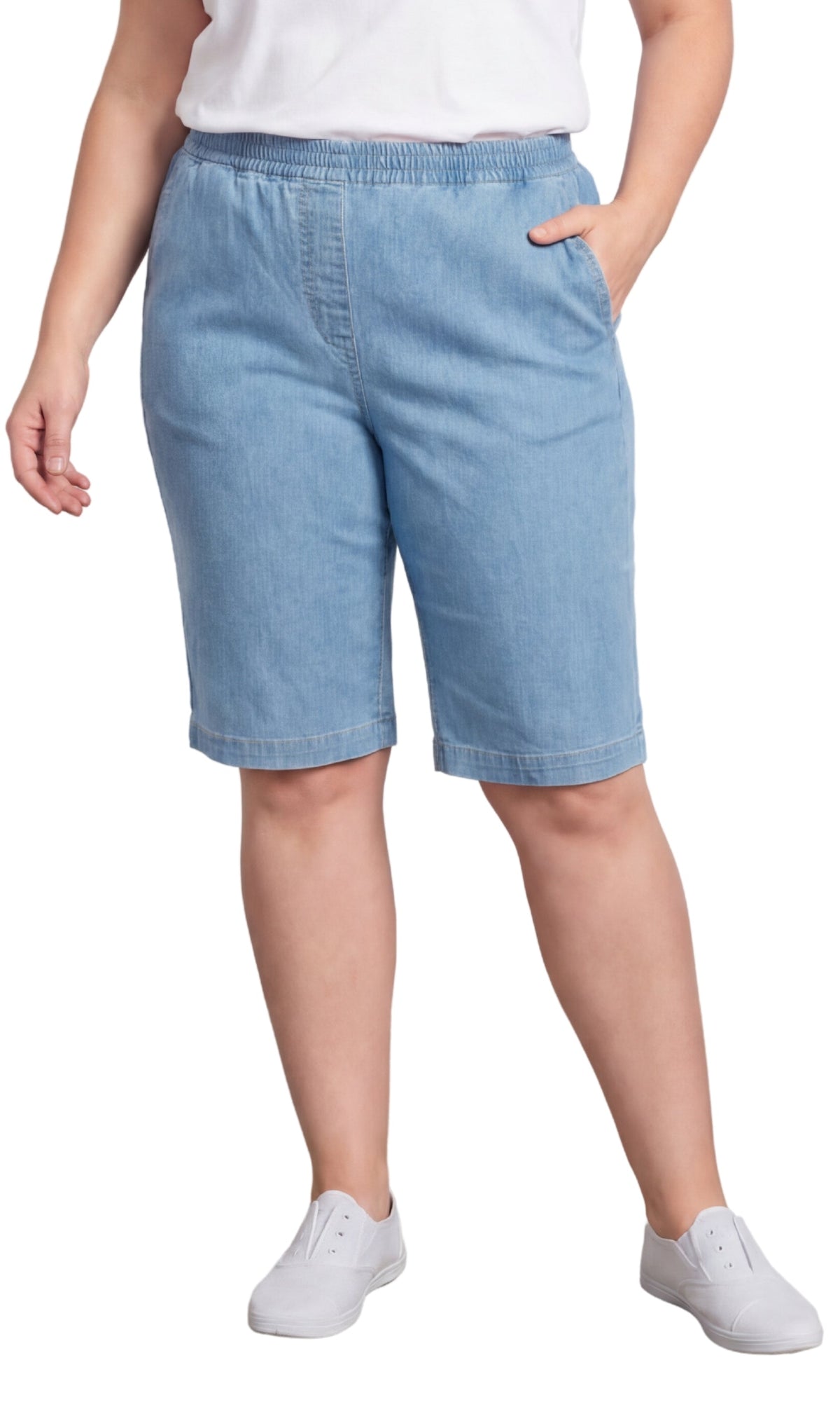 Women's Pull-On Bermuda Shorts – Denim & Twill