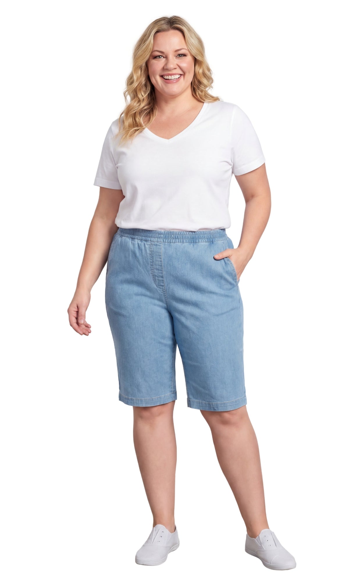 Women's Pull-On Bermuda Shorts – Denim & Twill