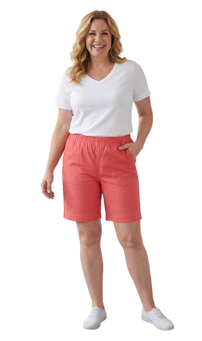 Women's Pull-On Denim & Twill Shorts, Stretch Waist