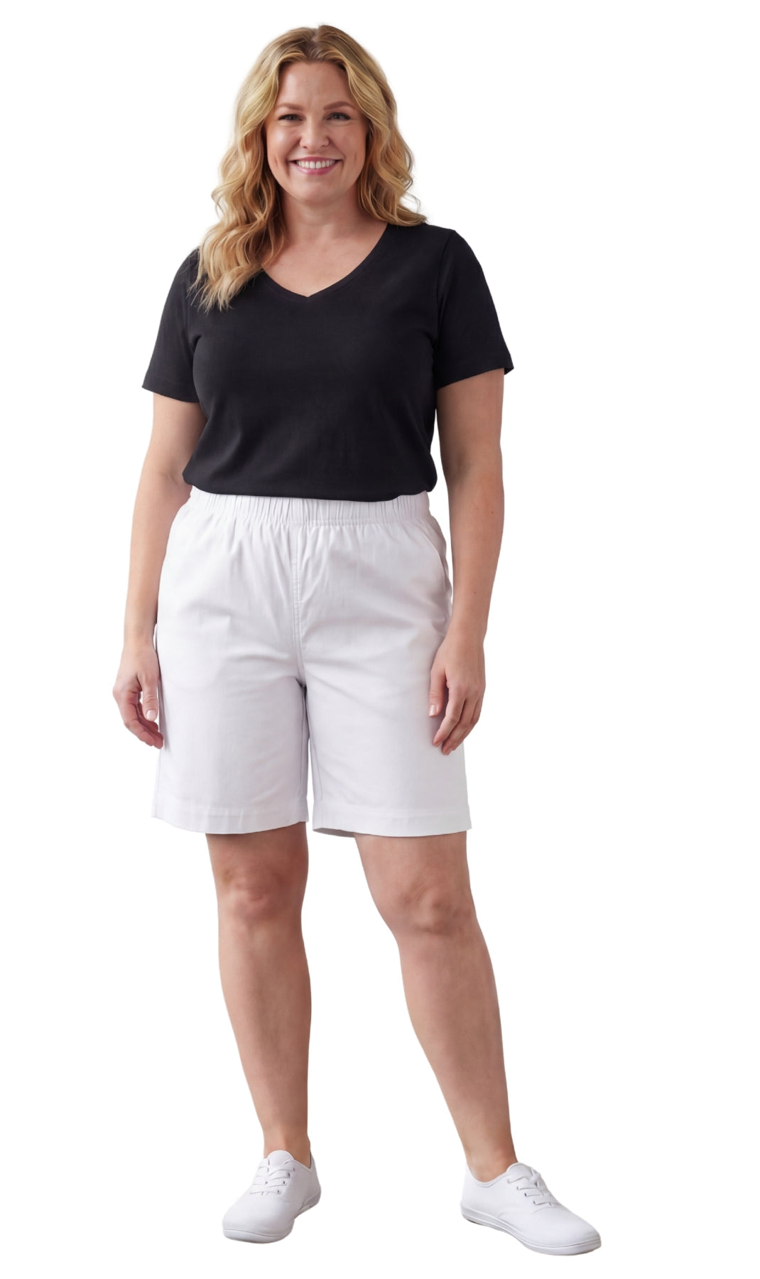 Women's Pull-On Denim & Twill Shorts, Stretch Waist