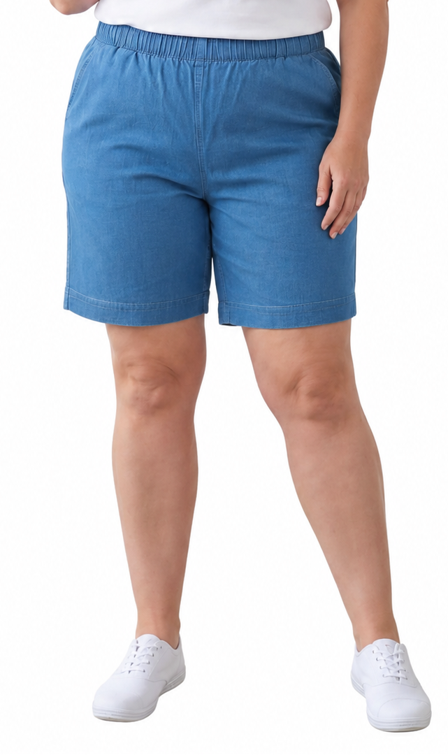 Women's Pull-On Denim & Twill Shorts, Stretch Waist