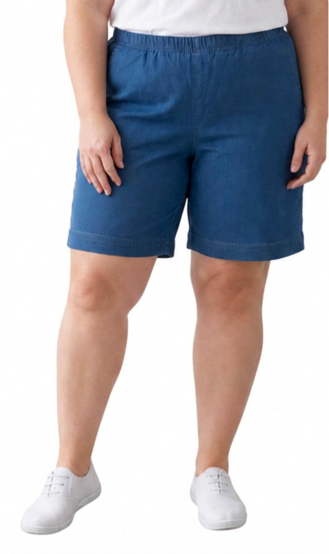 Women's Pull-On Denim & Twill Shorts, Stretch Waist