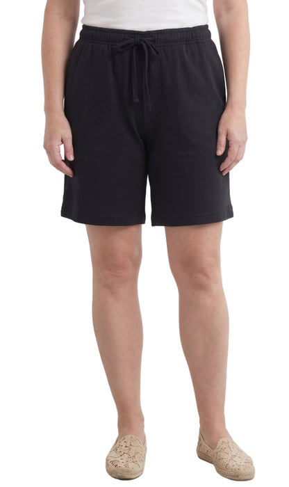Women's Cotton Interlock Knit Shorts, Drawstring Waist