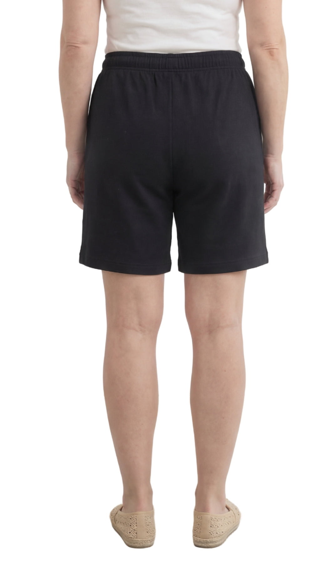 Women's Cotton Interlock Knit Shorts, Drawstring Waist