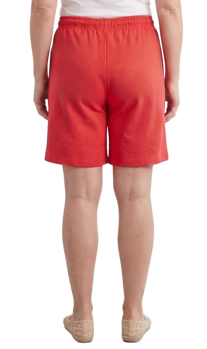 Women's Cotton Interlock Knit Shorts, Drawstring Waist
