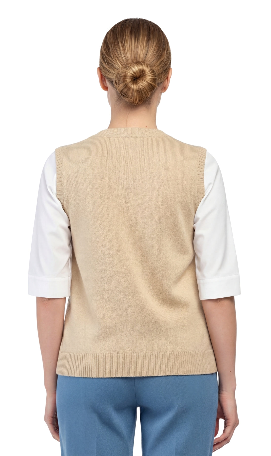Women's Cable Knit Sweater Vest – Button Front