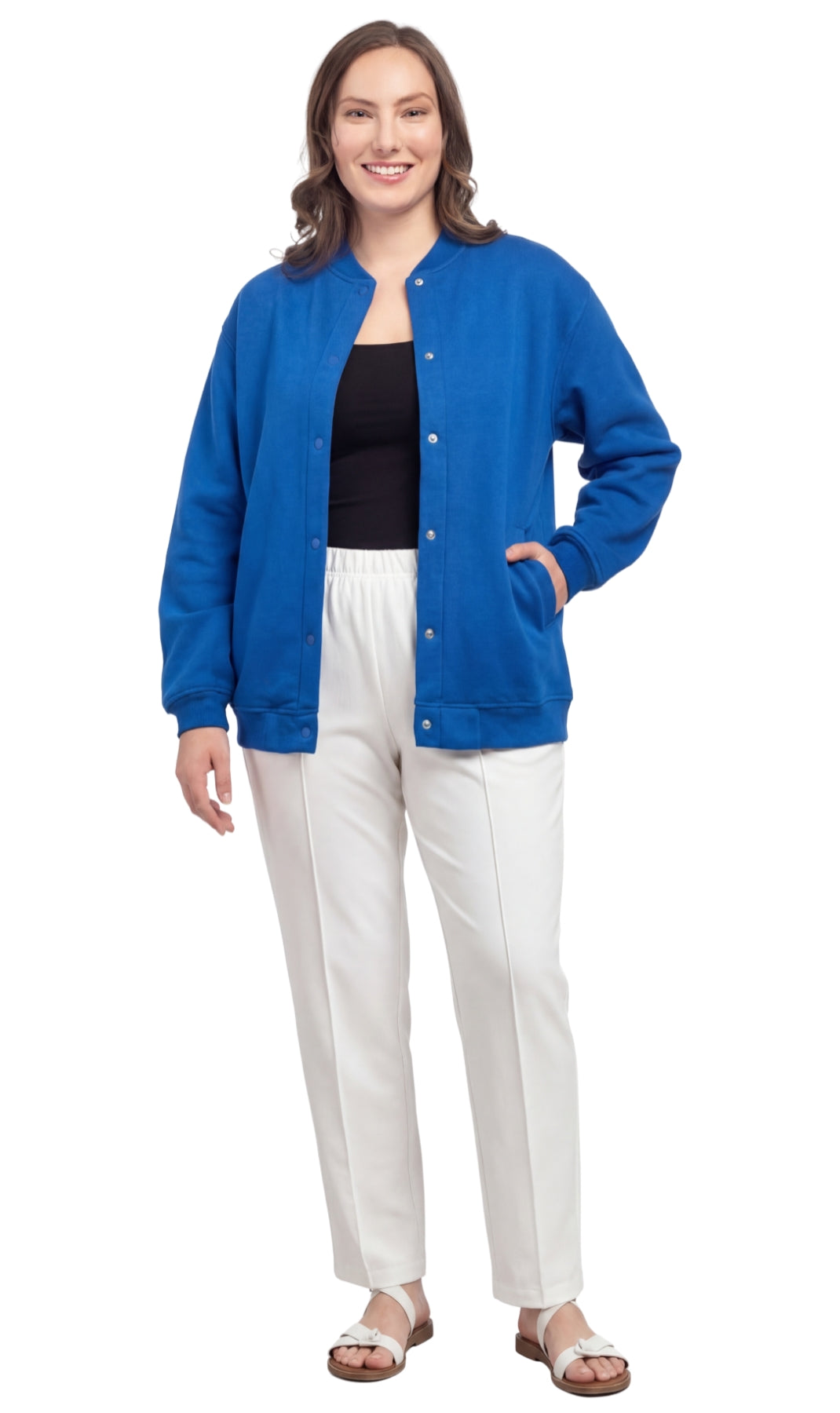 Women's Snap-Up Stand-Collar Jacket