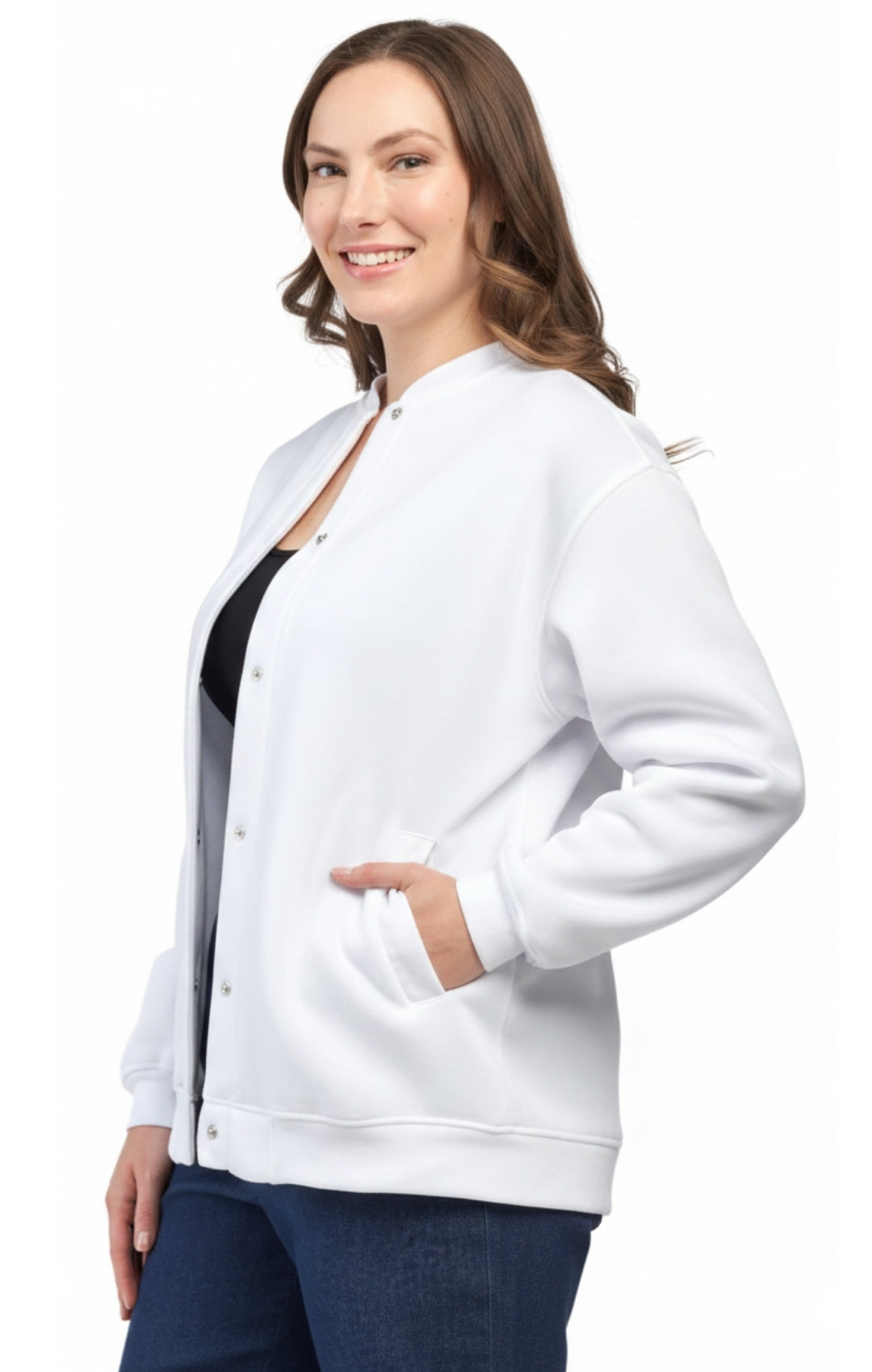 Women's Snap-Up Stand-Collar Jacket
