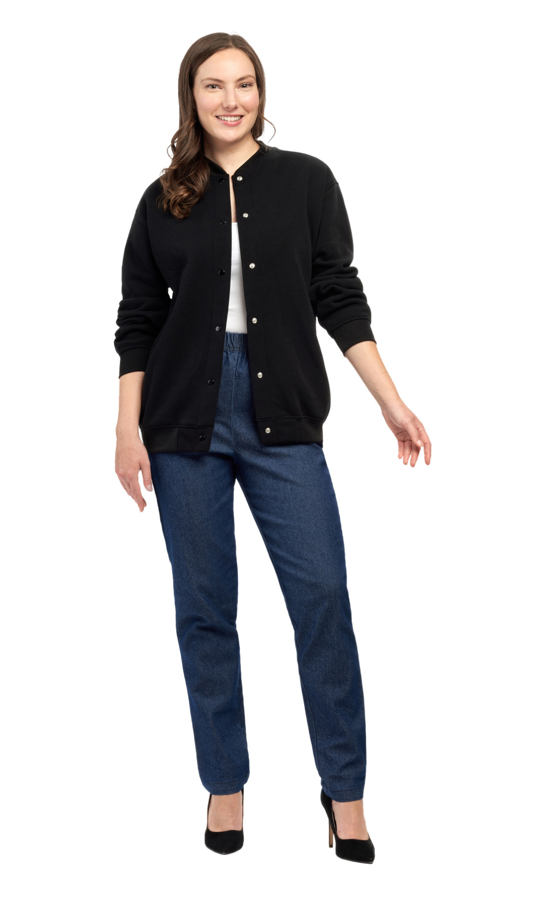 Women's Snap-Up Stand-Collar Jacket