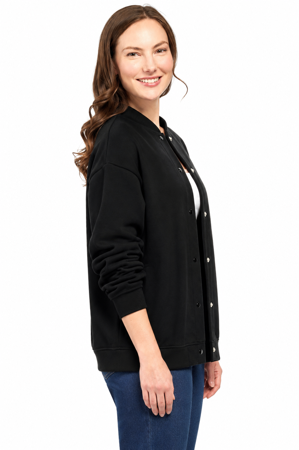 Women's Snap-Up Stand-Collar Jacket
