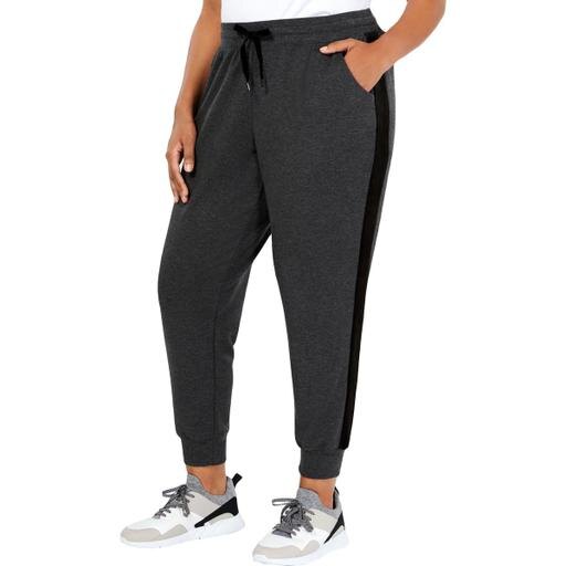 Women's Plus Size Velour-Stripe Jogger Sweatpants