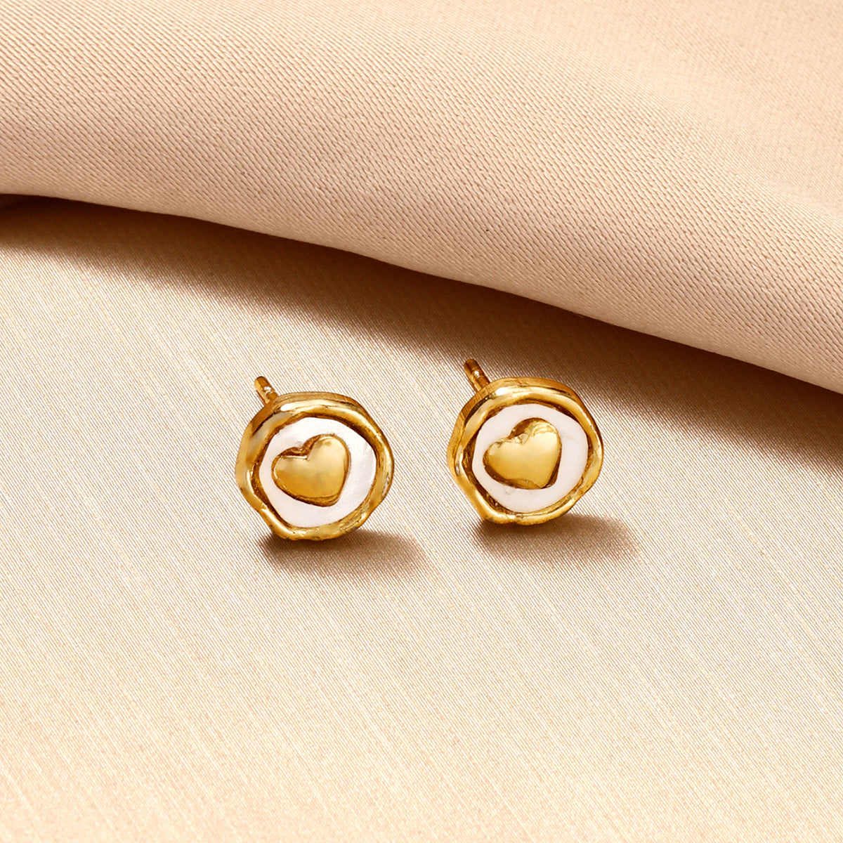 18K Gold-Plated Stainless Steel Heart Jewelry Set