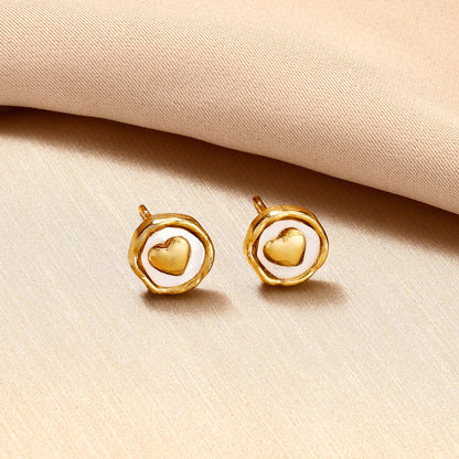 18K Gold-Plated Stainless Steel Heart Jewelry Set