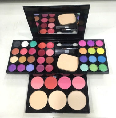 3-Layer Makeup Box Set with Eyeshadow, Blush and Lipstick