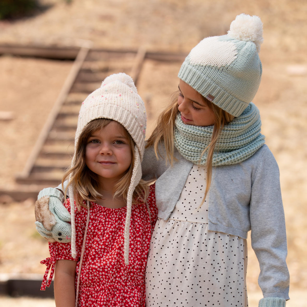 Kids' Earflap Knit Beanie with Ties, Fleece Lined