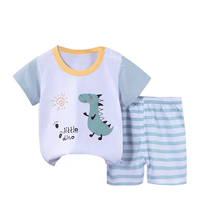 Kids' Dinosaur Cotton T-Shirt & Shorts Set