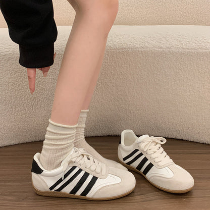 Women's Silver Retro Low-Top Sneakers