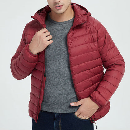 Men's Lightweight Zip Jacket, Hooded or Stand Collar