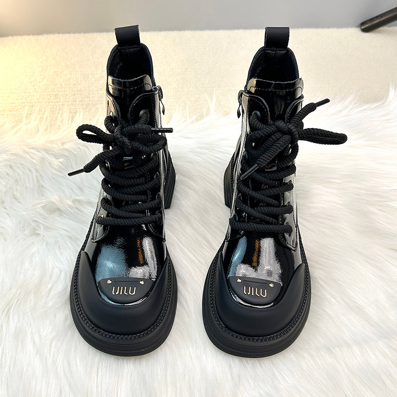Women's Platform Fleece Biker Booties