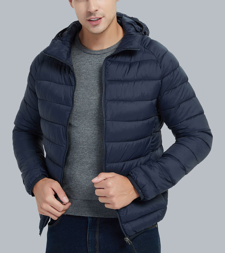 Men's Lightweight Zip Jacket, Hooded or Stand Collar