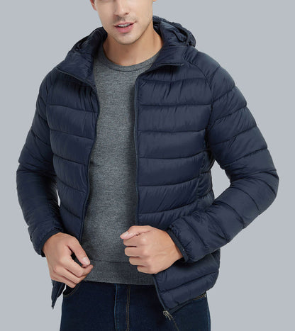 Men's Lightweight Zip Jacket, Hooded or Stand Collar